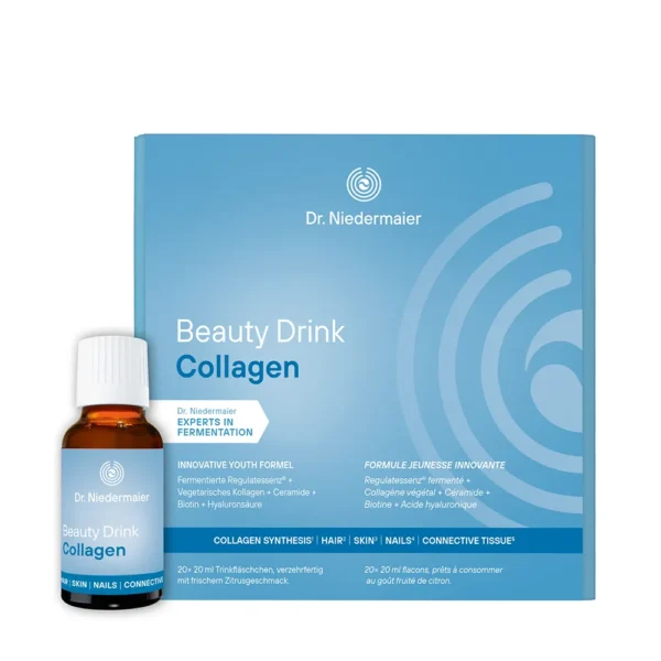 Dr. Niedermaier Beauty Drink Collagen Tekoče, fermentirano prehransko dopolnilo z inovativnimi lepotnimi sestavinami za mladosten, lep videz ter sijoče in bujne lase